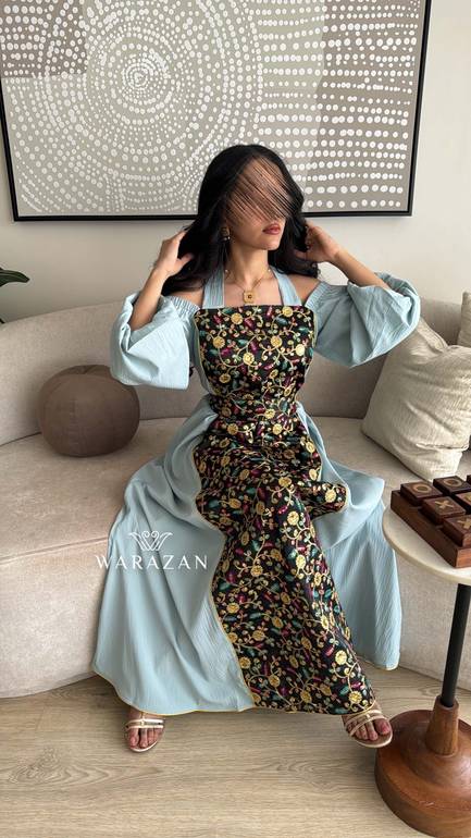 جلابية رمضانية بتطريز وأكمام طويلة 