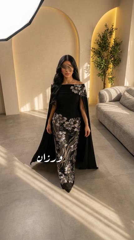 فستان سهرة ساتر فخم بقطعتين و كلفة راقية 