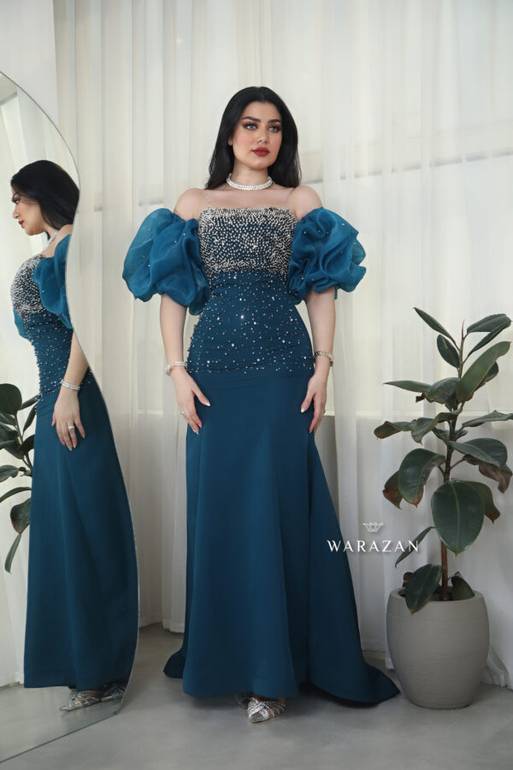 فستان سهرة ماسك بتطريز للمناسبات