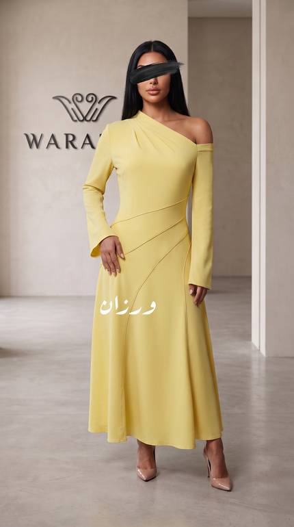 فستان ناعم بكسرات وقصة انسيابية