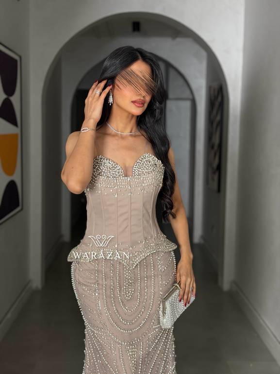 فستان سهرة ملكي بلولو و كرستال 