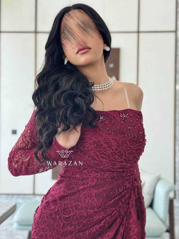 فستان سهره بدانتيل ملكي