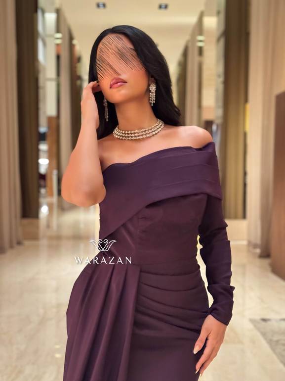 فساتين سهرة كريب طويلة ناعمة بقصة خصر أنيقة