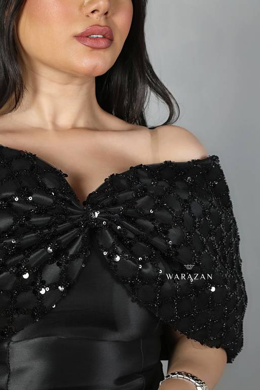 فستان سهرة ميكادو قماش بيليسيه من الخلف