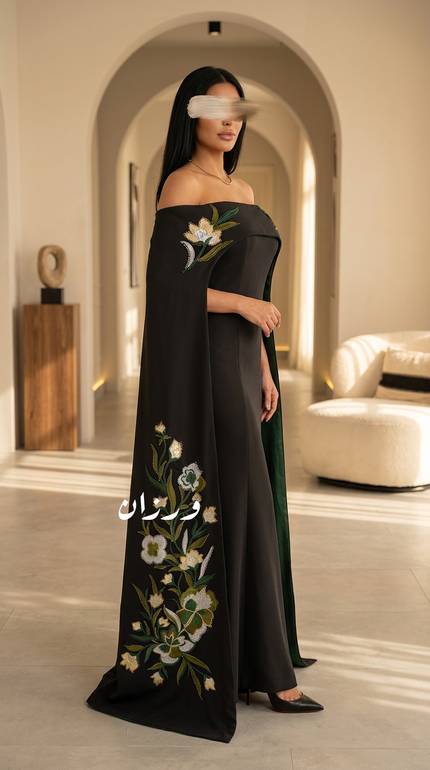 فستان كريب سراميك وتفته بكلفة