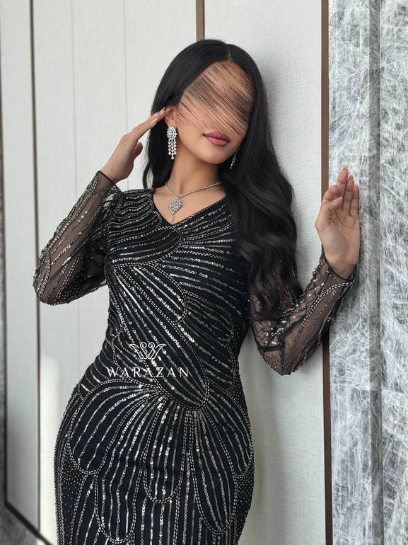 فستان سهرة ماسك بلمعة 