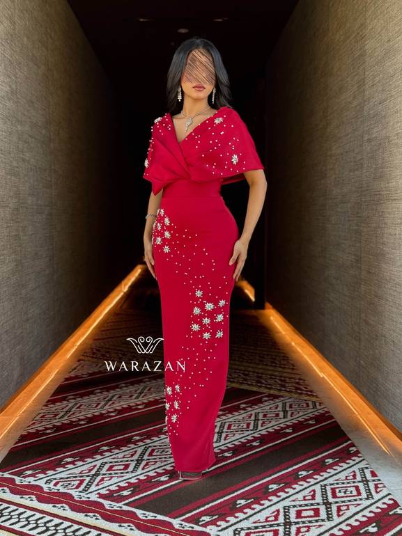 فستان سهرة بكرستال 
