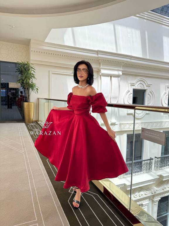 فستان سهرة ميد بقصة اكمام بف 