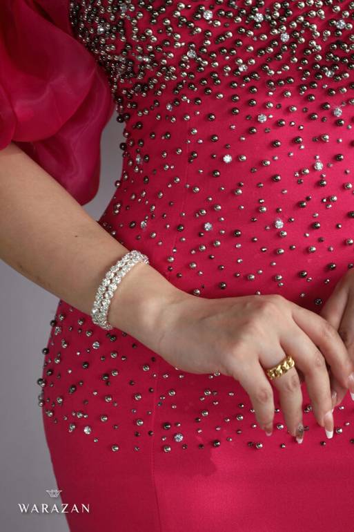 فستان سهرة ماسك بتطريز للمناسبات
