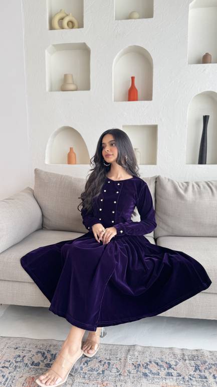فستان جوخ ميد بكسرات 