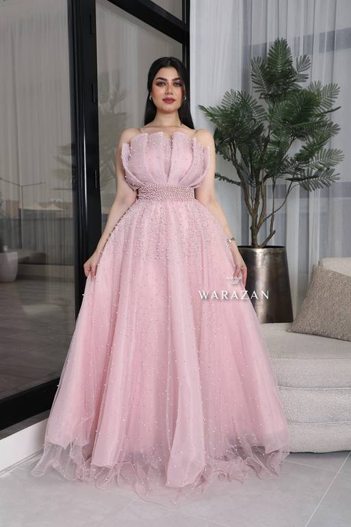 فستان سهرة طويل راقي مع تطريز لول 