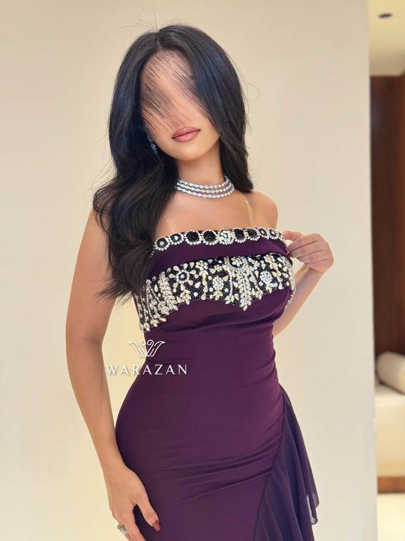 فستان سهره بكرستال و قصة من الصدر 