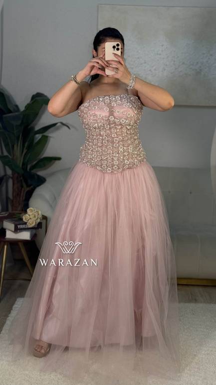  فستان سهرة دبل كلوش للمناسبات 