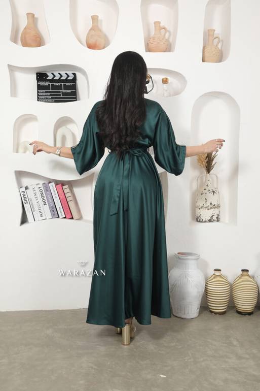 فستان ناعم دبل كلوش بتطريز