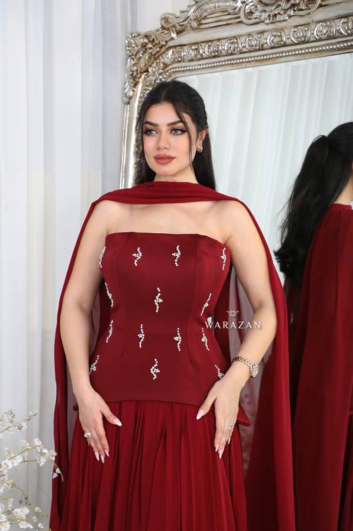 فستان سهرة بتدخيلة  كرستال 