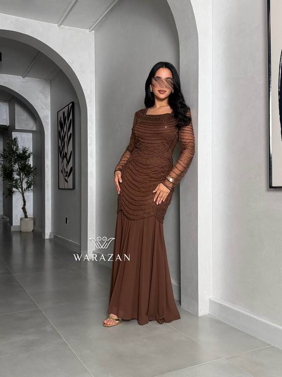 فستان سهره بتطريز شك 