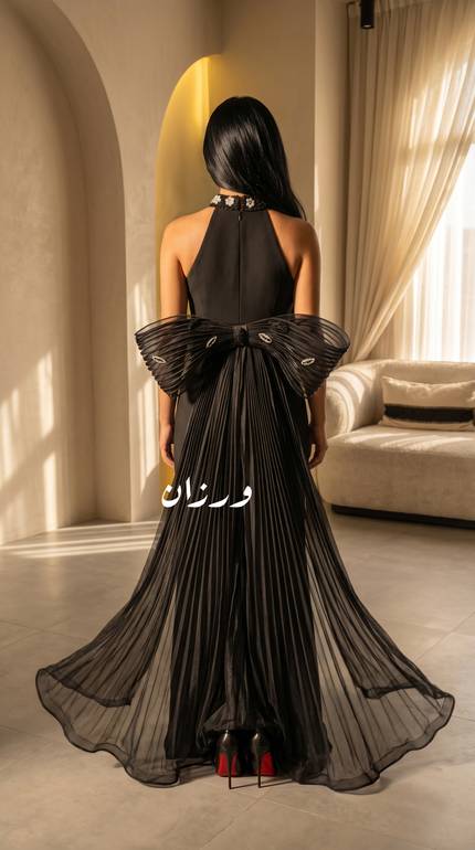فستان كريب استريتش بشك يدوي الناعم