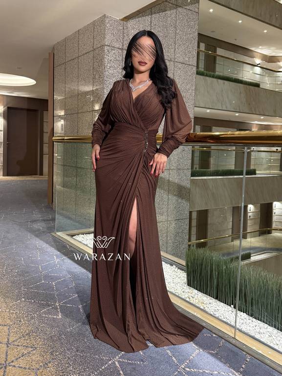 فستان سهره بكرستال من الخصر 