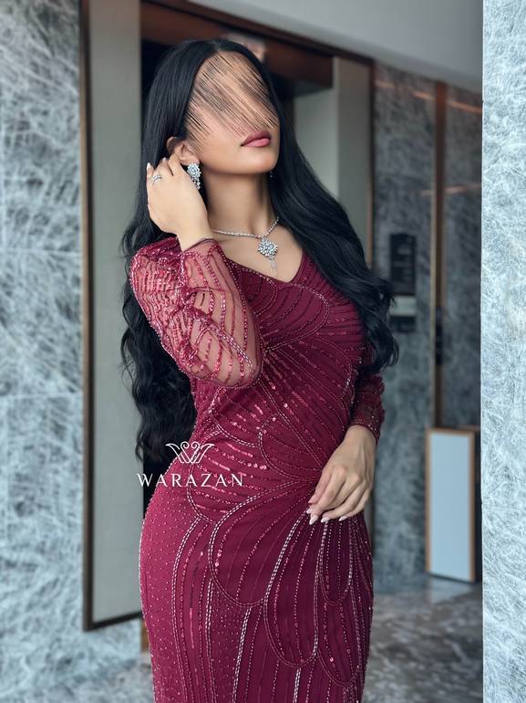 فستان سهرة ماسك بلمعة 