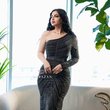 نسخة من فستان سهرة ماسك وأنيق  - اسود - XL