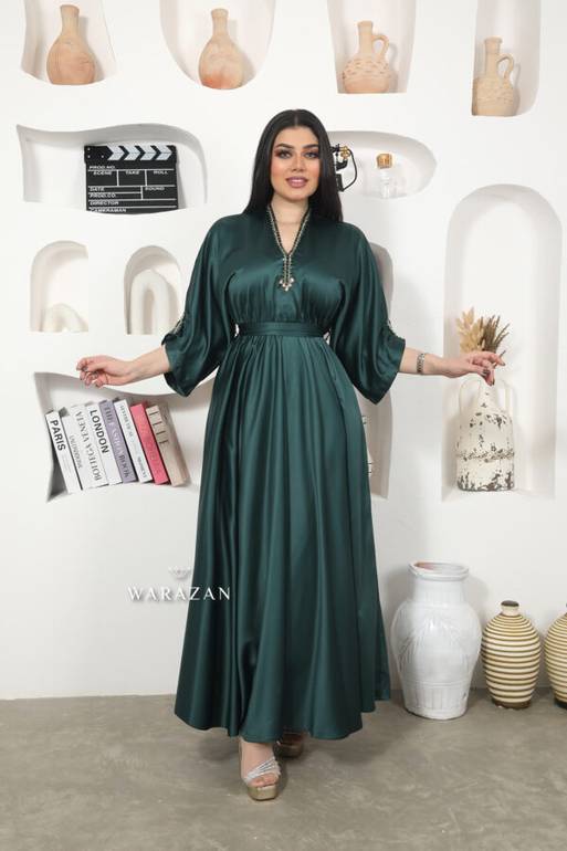 فستان ناعم دبل كلوش بتطريز