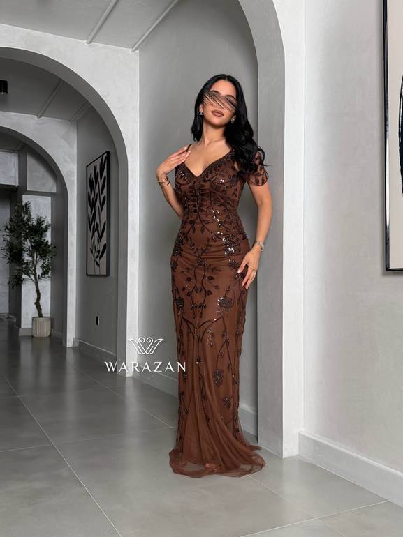 فستان سهره بني