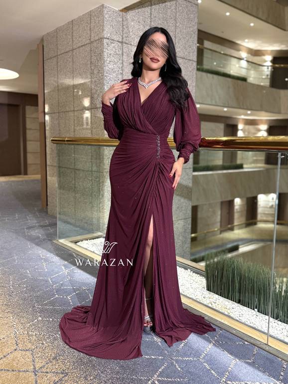 فستان سهره بكرستال من الخصر 