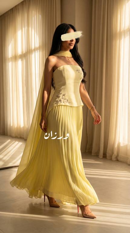 فستان سهرة أنيق بتصميم انسيابي فاخر