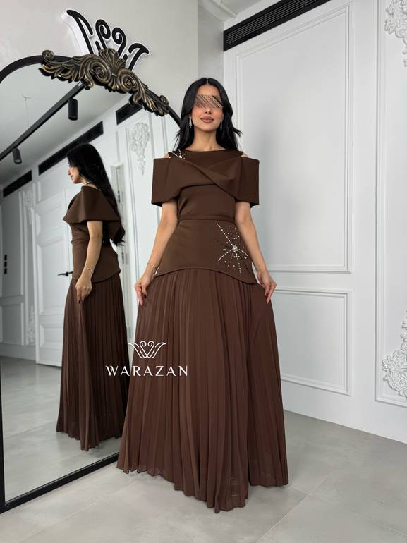 فستان سهرة أوف شولدر بتصميم بليسيه
