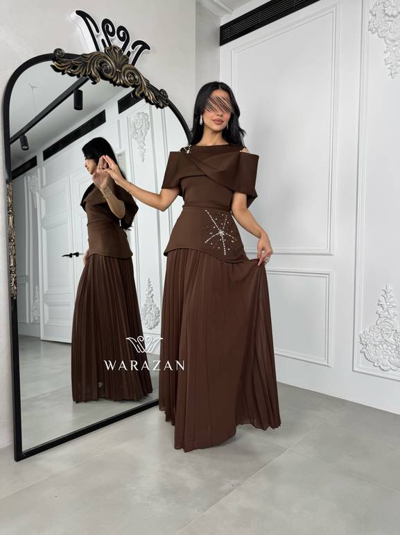 فستان سهرة أوف شولدر بتصميم بليسيه