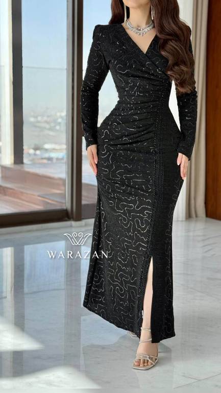 فستان ترتر اسود 