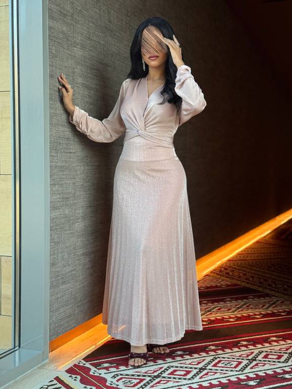 فستان سهرة ماسك بلمعة للمناسبات