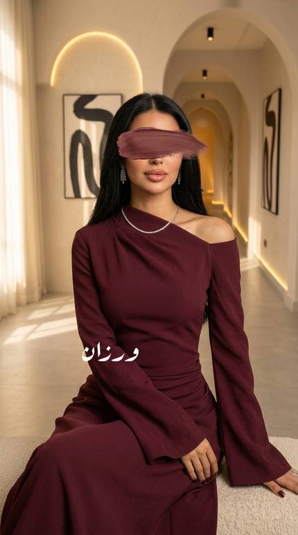 فستان ناعم بستايل فتحه من الكتف 