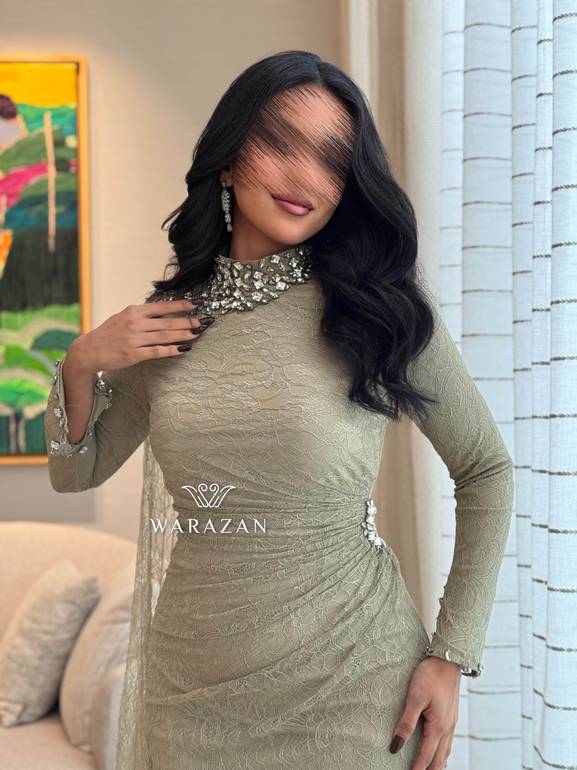 فستان سهره دانتيل وكرستال