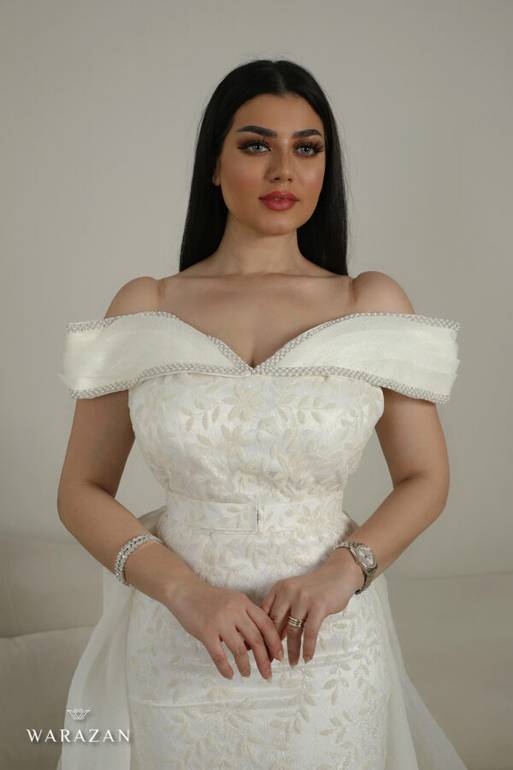 فستان سهره ملكي ماسك بنقش كامل