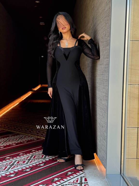 فستان ماسك بتدخيلة مخمل 