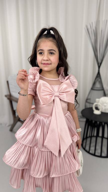 فستان بناتي سهره كلوش طبقات