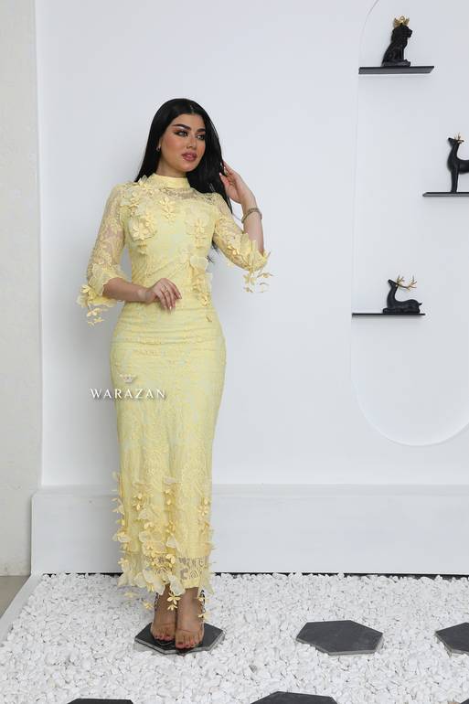 فستان سهرة طويل وناعم دانتيل