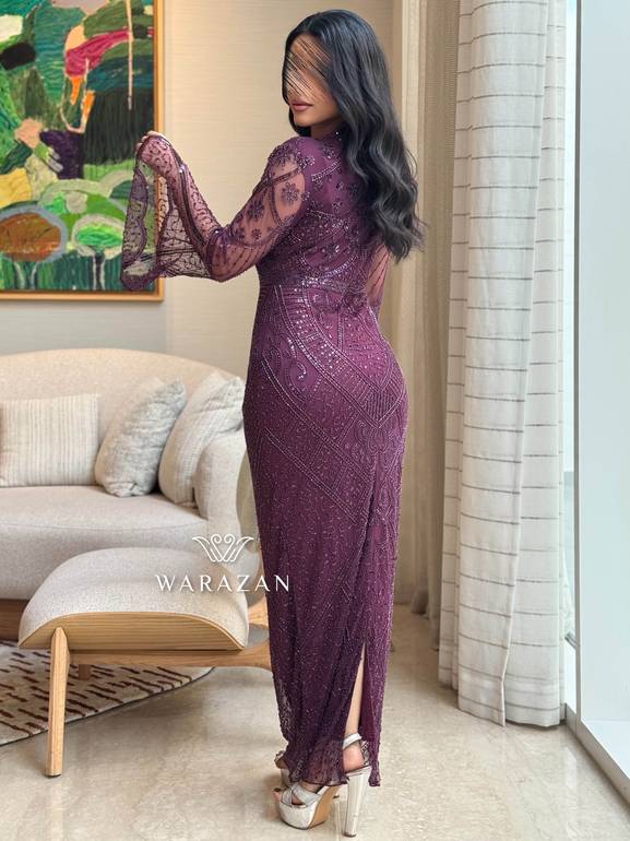 فساتين سهرة بتصميم ماسك أنيق للمناسبات