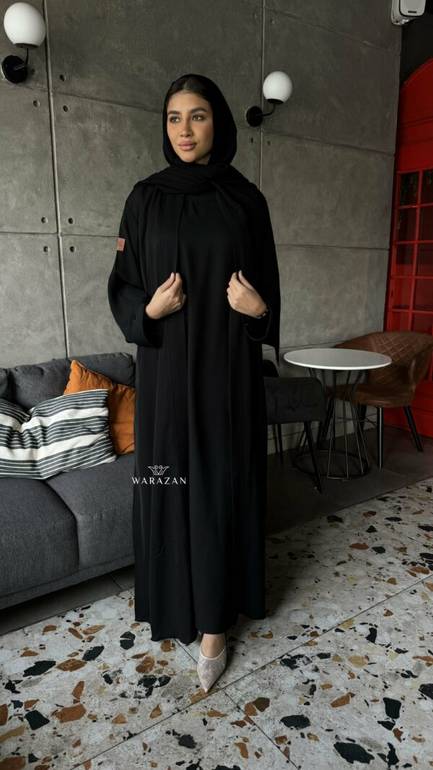عباية رسمية ساترة للعيد والدوام بفتحة جانبية وجيوب