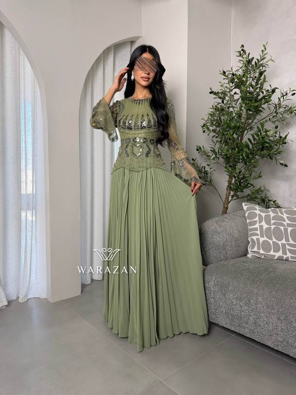 فستان ملكي سهره بكسرات 