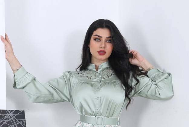 قميص ساتان باكمام طويلة