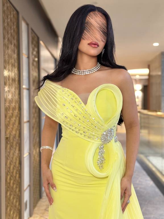 فستان سهرة بيليسيه مع خرز 