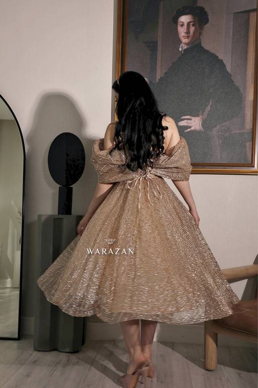 فستان سهرة ناعم اوف شولدر 