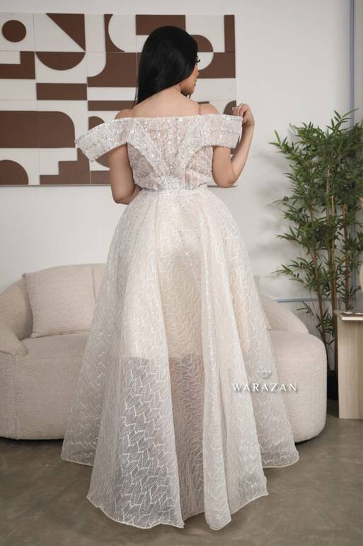 فستان سهرة ناعم اوف شولدر للمناسبات