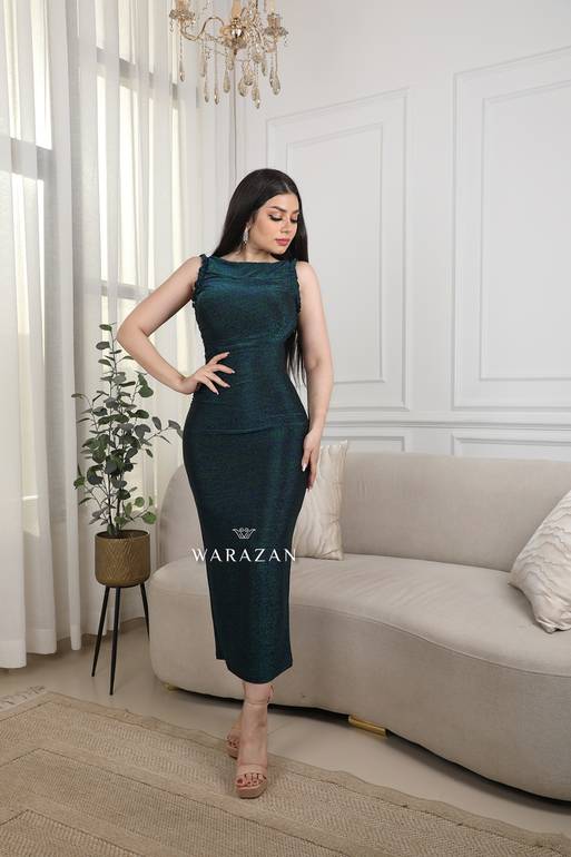 فستان سهرة طويل ناعم اسكيني بكت  - M - زيتي