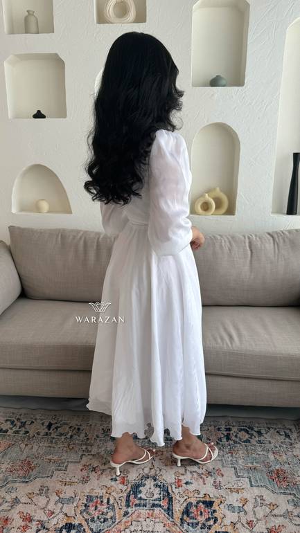  فستان لف ناعم للعيد دبل كلوش مع تطريز 