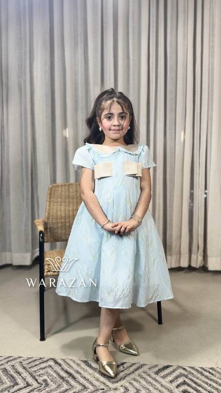 فستان بناتي بلون التيفاني