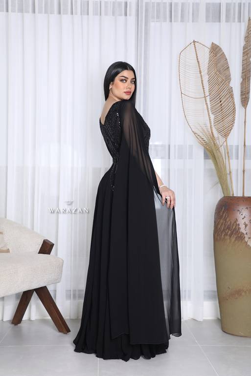 فستان سهرة ناعم وطويل شيفون ملكي