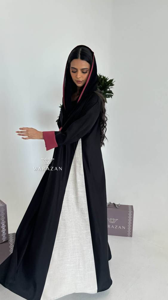 عباية كاجول بتدخيلة لون نود من الاكمام 
